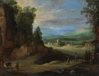 Landscape with Men Playing 